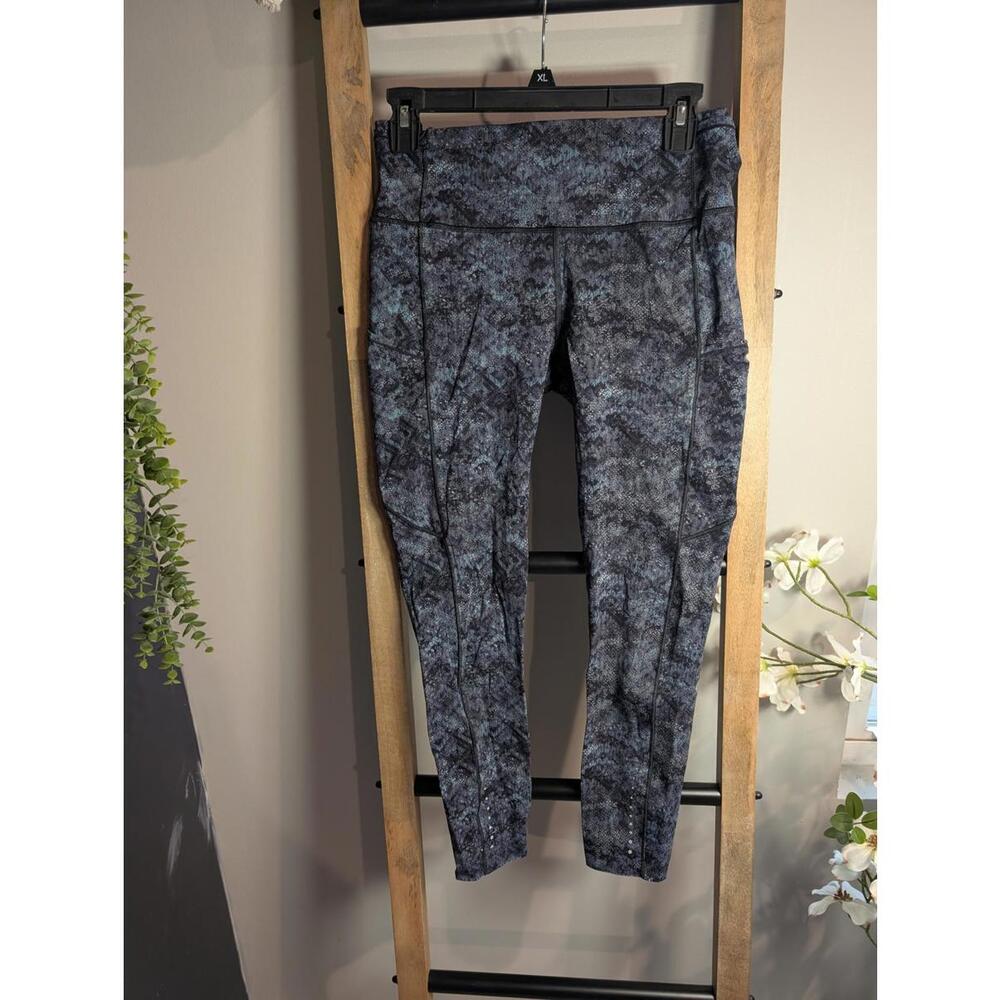 Lululemon Leggings Fast and Free 7/8 Tight in Fairisle Multi Black Size 10